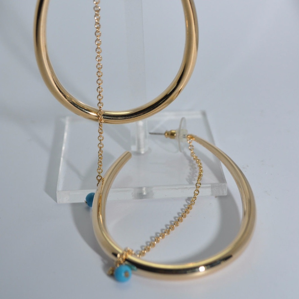 JULES SMITH Yellow Gold Turquoise Edie Earrings